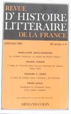 Revue d'histoire littéraire de la France 83 è année juillet août 1983 | Bon état