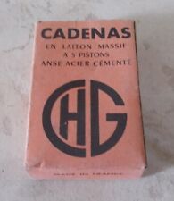 Ancienne boite carton Cadenas C H G laiton France vintage vtg
