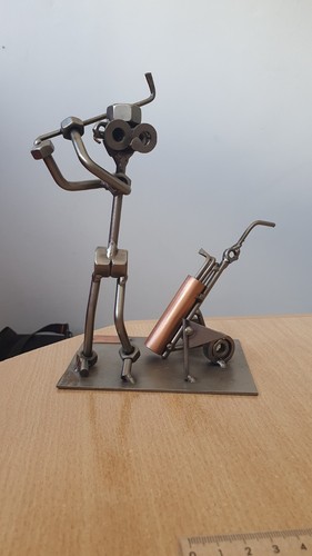 Figurine métal golfeur - métal,