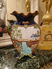 Grand Vase En Barbotine Décor