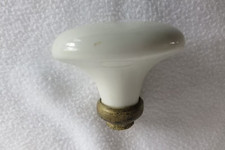 Ancienne poignée porte ovale porcelaine et laiton