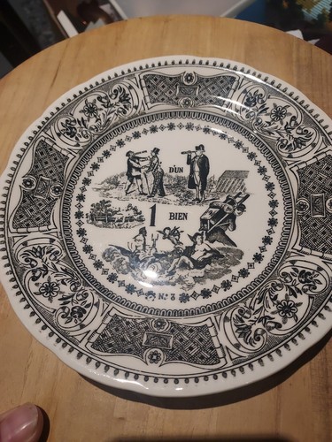 Assiette rebus faïence - ", de
