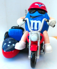 M&M'S DISTRIBUTEUR CACAHOUETE BLEUE SIDE CAR  20 cm H