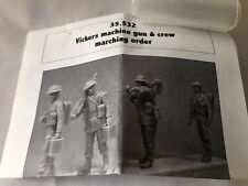 Maquette model, 1/35 Resicast resin figures Uk Vickers gun Team X4 war, WW2