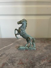 Ancien Sculpture Bronze Cheval Grec Debout 14 cm