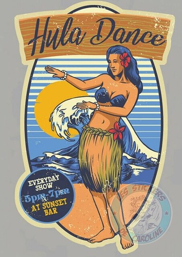 Sticker pinup vintage hawaii - pinup,