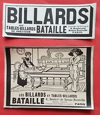 BILLARD table BATAILLE - Petite  PUBLICITE - AD 1911  Réf : 1705
