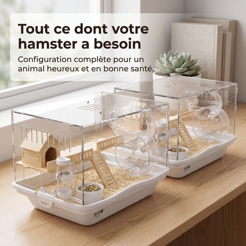 Habitat acrylique pour - pour, hamster