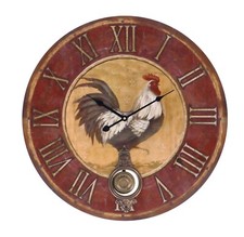 Horloge Murale En Style Shabby Chic Avec Coq Du Mobilier 58 CM Maison Numéros De