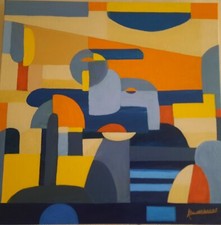 Tableau huile sur toile 50X50 Abstrait