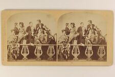 Orchestre Musiciens Photo Stereo F. G. Weller Littleton USA Vintage Albumine 1