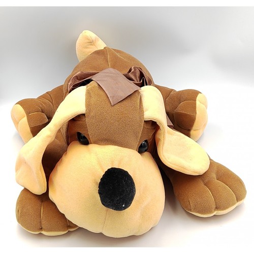 Peluche chien marron beige