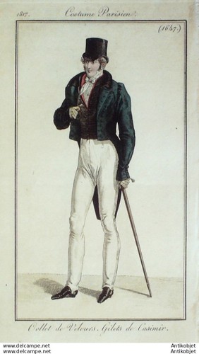 Gravure mode costume - gravure, parisien