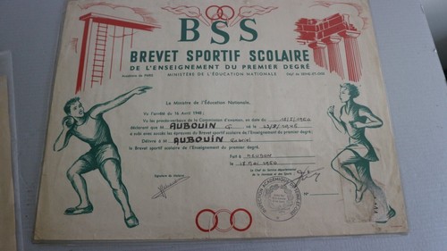 Ancien diplome brevet - , sportif