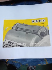 Notice Pour Machine À Écrire  JAPY