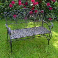 BANC DE JARDIN ANCIEN NOSTALGIE STYLE CAMPAGNARD NEUF MOBILIER DE JARDIN META...