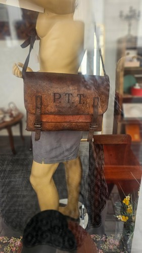 Sacoche ptt ancienne cuir - ptt,