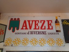 Ancienne plaque tôle non émaillée publicitaire gentiane  aveze liqueur Auvergne