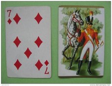 carte à jouer ancienne(USA 1940/45) de collection : cavalier et son cheval