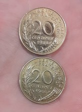 2 x 20 centimes Marianne 1988