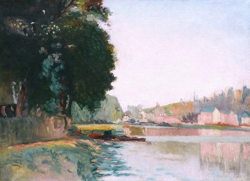 Tableau encadré paysage seine - tableau,