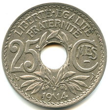 25 centimes Lindauer 1914 souligné n°7907