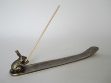 PORTE ENCENS LAPIN EN BRONZE/BRULE PARFUM/ENCENSOIR  (Décoretout31)