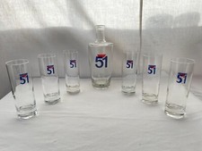 Lot 6 verres + carafe PASTIS