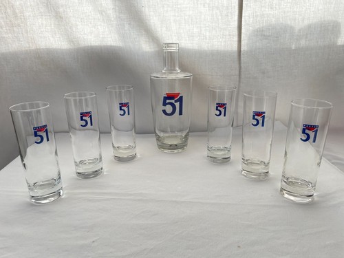 Lot verres carafe pastis - 6,