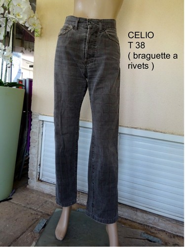 Jean celio jeans marron - jean's,