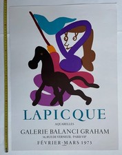 Lapicque at Balanci Graham 1973 mourlot lithograph vintage poster