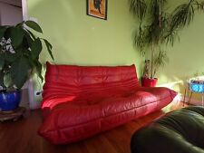 LIGNE ROSET Canapé Togo Cuir Indiana Rouge Michel Ducaroy