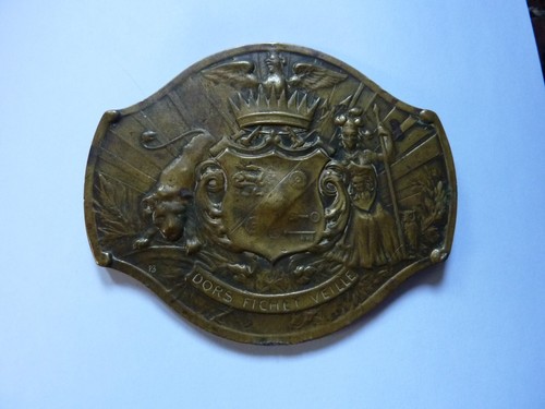 Ancienne plaque bronze coffre - plaque,