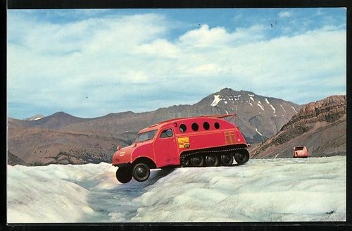 Carte postale motoneige dans - carte,