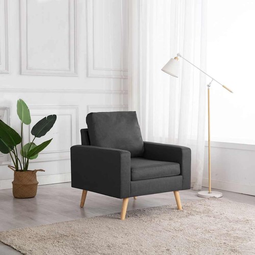 Fauteuil gris foncé tissu - gris,