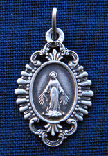 Petite Médaille Religieuse Ancienne Poinçon Argent Vierge Marie Silver Medal