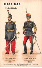 Chromos.AM13552.Sirop Jane.10x6 cm environ.Transformation uniformes armée Fra