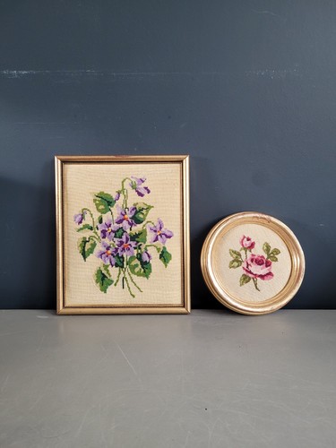 Paire tableaux broderies - tableaux,