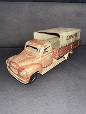 Tippco TCO-003 Camion Express Plateau Bâché en tôle Mécanique Jouet Ancien