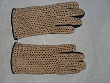 Gants vintage cuir et crochet