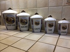 lot 5 pots cuisine vintage art