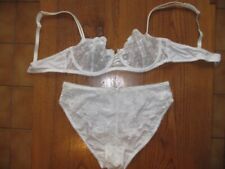ENSEMBLE DE LINGERIE FINE ODAIA DENTELLE & BRODERIE SLIP T. 38/40 HAUT 85C NEUF