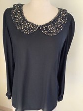 Magnifique Chemisier Noir Nathalie Chaize Taille 40