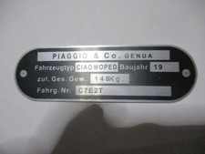 Plaque Bouclier Plaque Piaggio