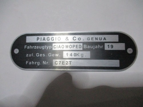 Plaque bouclier piaggio - bouclier,