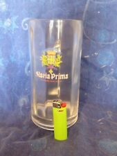 Grande chope a bière en verre moulé de marque SLAVIA PRIMA , 1 litre