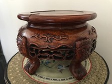 SOCLE SUPPORT BOIS VASE POTICHE CLOISONNE CHINE CHINOIS ASIATIQUE JAPON ORIENT