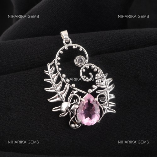 Pendentif morganite rose - pendentif,