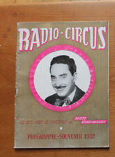 Programme cirque  radio Circus 1952 radio luxembourg Zappy Max  18 attractions 