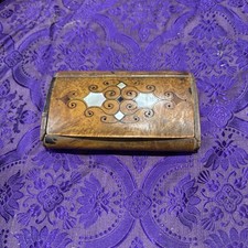 tabatiere blague a tabac charles x en bois de  loupe et nacre boite